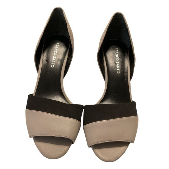Franco Sarto Womens 10 Heels India Gray Black D Orsay Suede Leather Fabric Pumps - Picture 1 of 8